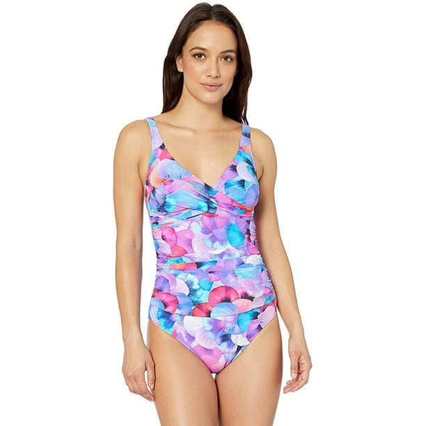 Profile by Gottex Womens Surplice One Piece Swimsuit 